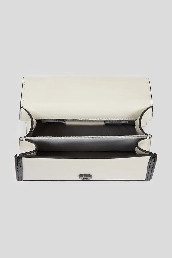 Usnjena torbica Karl Lagerfeld bela A1W30224