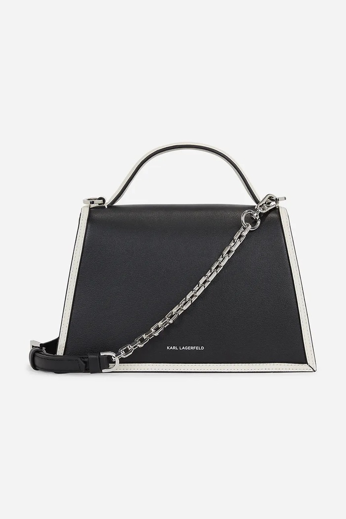 Kožená kabelka Karl Lagerfeld K/SIGNATURE A1W30224 čierna AA00