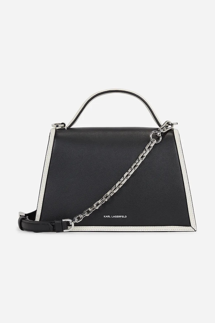 Kožená kabelka Karl Lagerfeld K/SIGNATURE A1W30224 čierna AA00