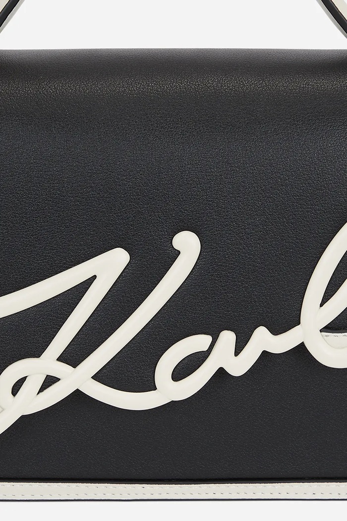 Kožená kabelka Karl Lagerfeld K/SIGNATURE čierna A1W30224