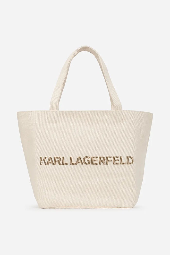 Τσάντα δυο όψεων Karl Lagerfeld υφασμάτινο μπεζ A2W50024