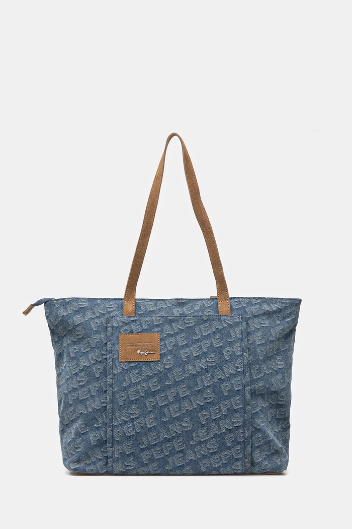 Kabelka Pepe Jeans BELLAMIE DENIM vzorovaný modrá PL031628