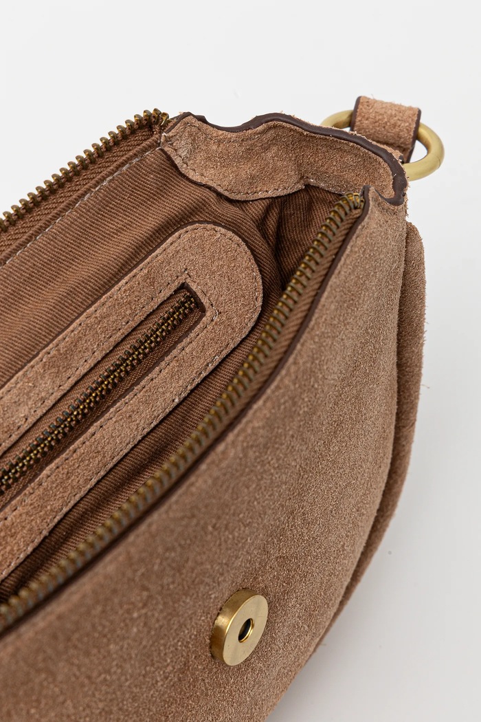 Pepe Jeans torebka zamszowa CRISHA PURE PL031641 brązowy