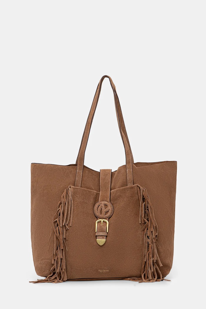 Pepe Jeans kézitáska BELLAMIE PURE velúr bőr barna PL031642