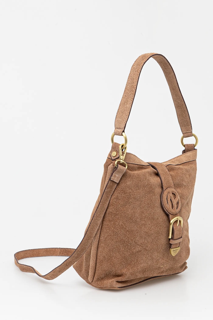 Pepe Jeans geantă de mână din piele întoarsă CASSIDY SUEDE PL031654 maro SS25
