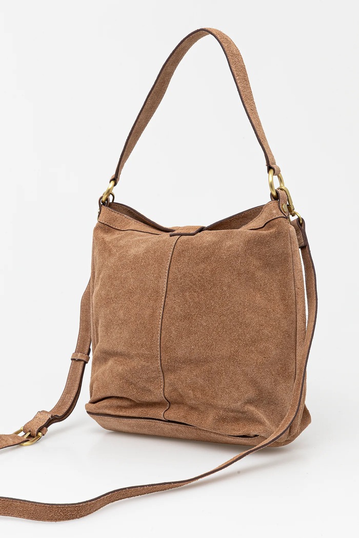 Accesorii Pepe Jeans geantă de mână din piele întoarsă CASSIDY SUEDE PL031654 maro