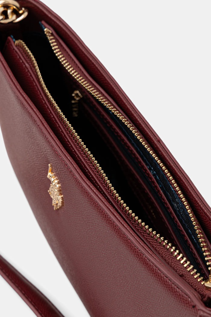 Borsa da donna in similpelle Jones U.S. Polo Assn. granata BEUJE8663WVP