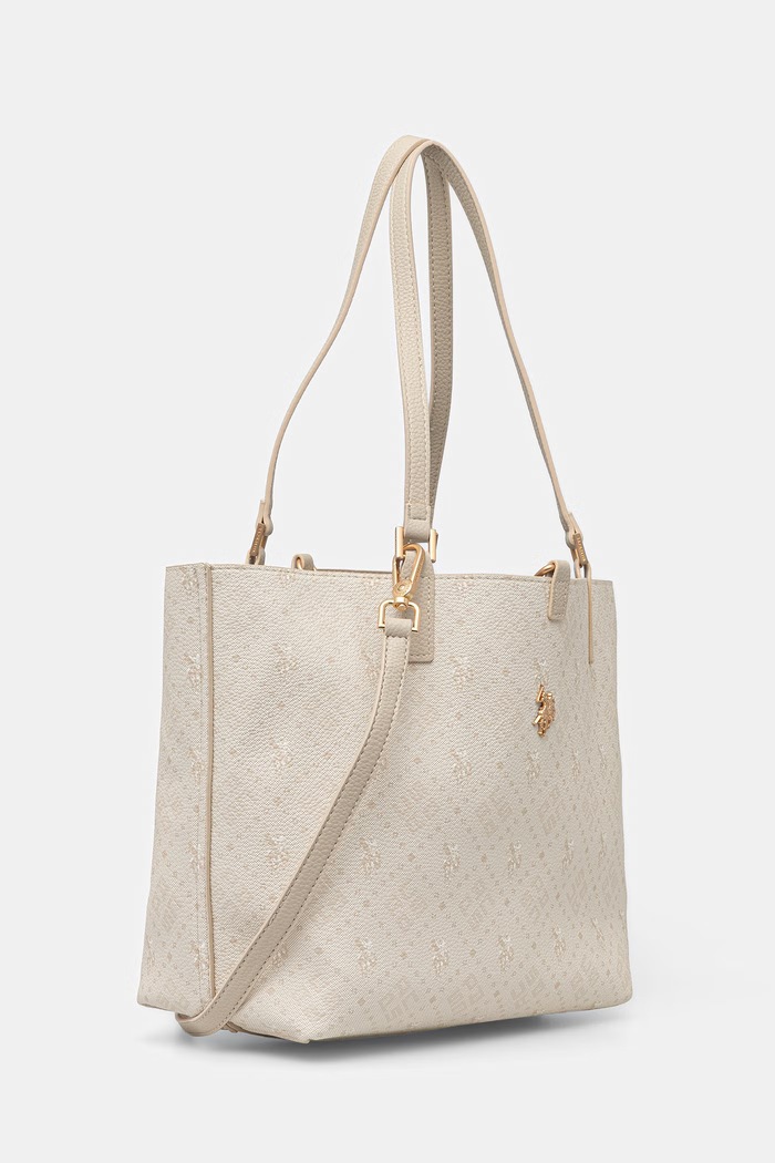 U.S. Polo Assn. torebka shopper damska z imitacji skóry Malibu BEUM08707WVP beżowy