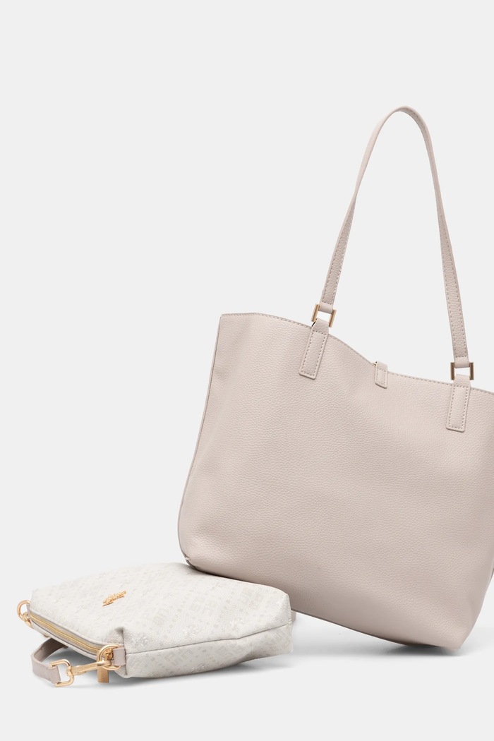 Akcesoria U.S. Polo Assn. torebka shopper damska z imitacji skóry Malibu BEUM08707WVP beżowy