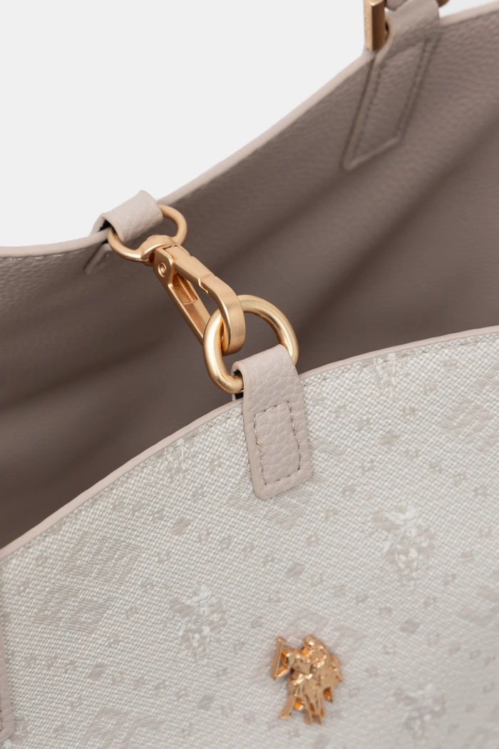 U.S. Polo Assn. torebka shopper damska z imitacji skóry Malibu beżowy BEUM08707WVP
