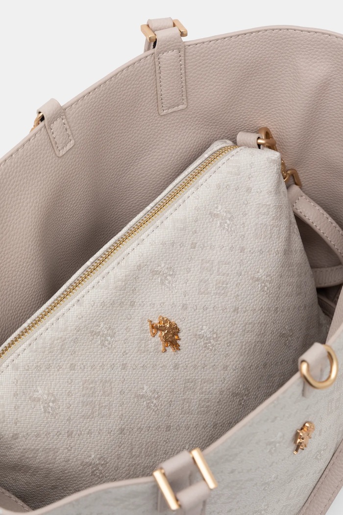 U.S. Polo Assn. torebka shopper damska z imitacji skóry Malibu BEUM08707WVP beżowy