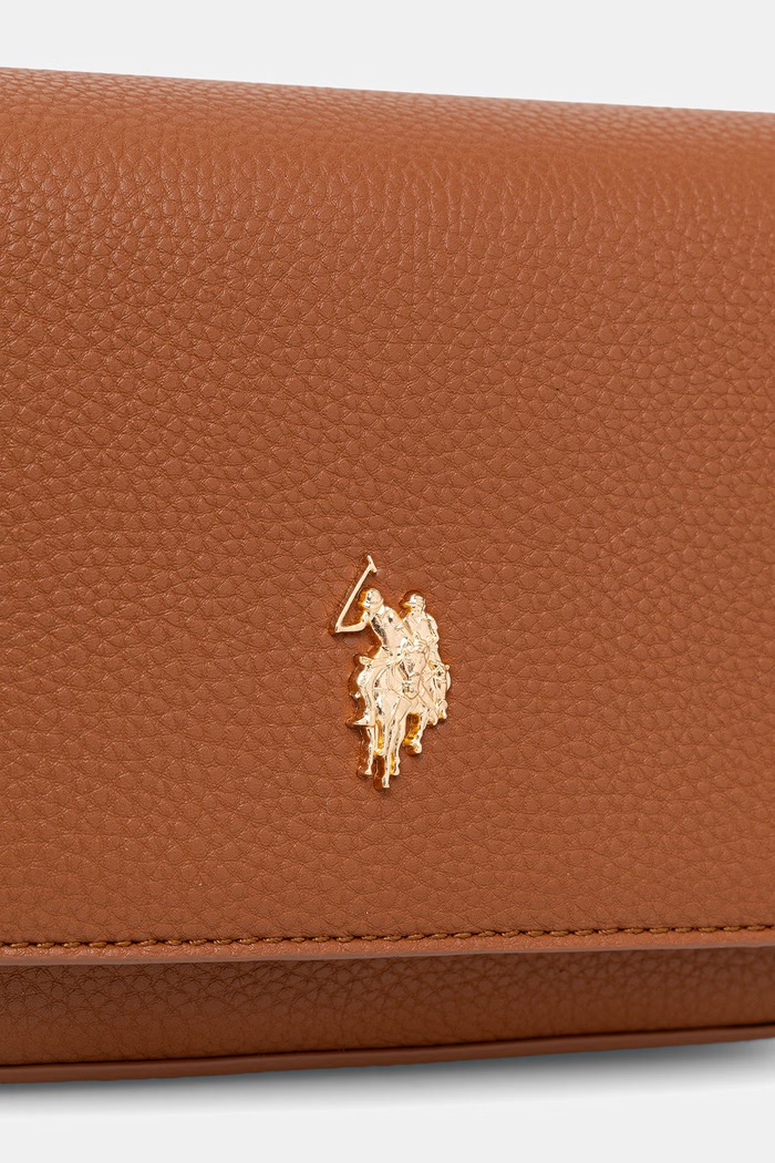 U.S. Polo Assn. crossbody kabelka dámska z imitácie kože Mansion hnedá BEUE58718WVP