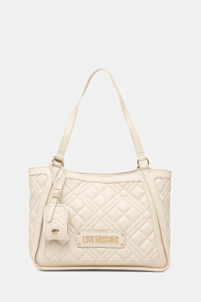 Love Moschino geantă cu modele bej JC4206PP0MLA0110