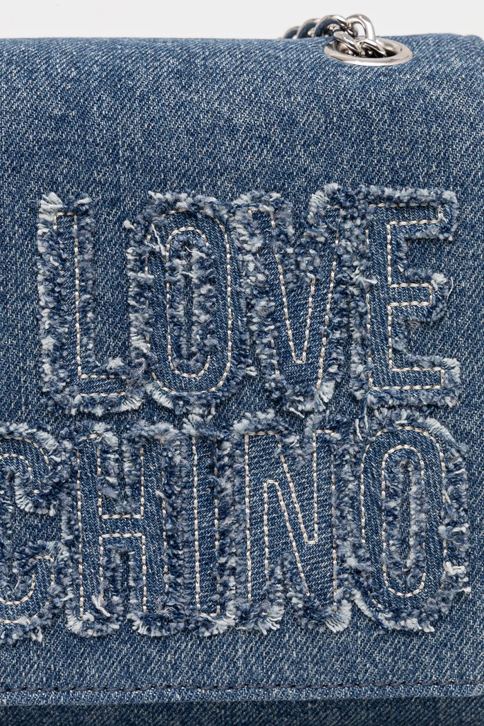 Love Moschino geantă de blugi albastru JC4245PP0MKM0750
