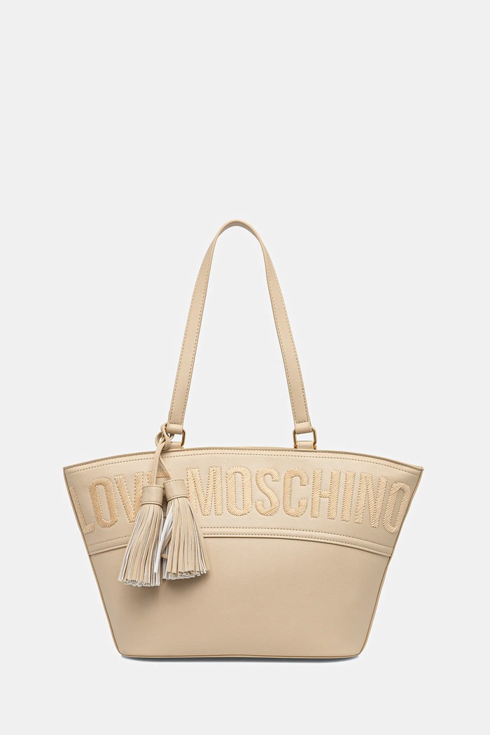 Love Moschino torebka mieści A4 beżowy JC4285PP0MKJ0104