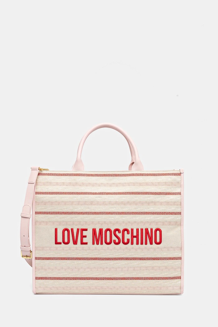 Love Moschino geantă cu modele bej JC4239PP0MKO110A