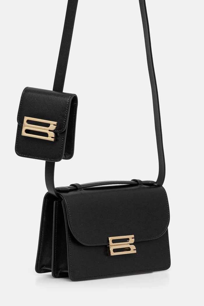 Kožená kabelka Victoria Beckham B225AAC006524A čierna SS25