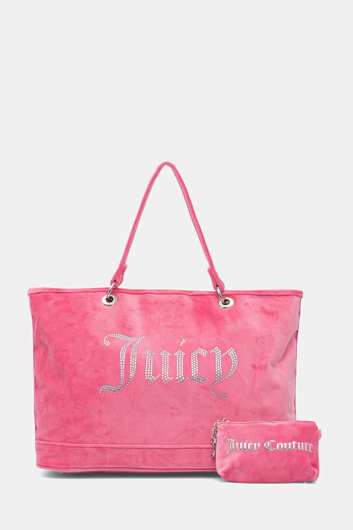 Juicy Couture torebka tote damska welurowa Kimberly różowy BEJQL8761WPO