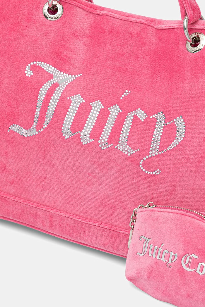 Juicy Couture torebka tote damska welurowa Kimberly różowy BEJQL8761WPO