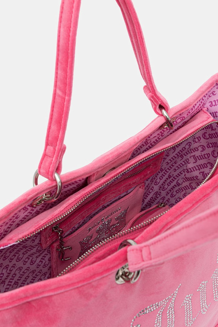 Juicy Couture torebka tote damska welurowa Kimberly BEJQL8761WPO różowy