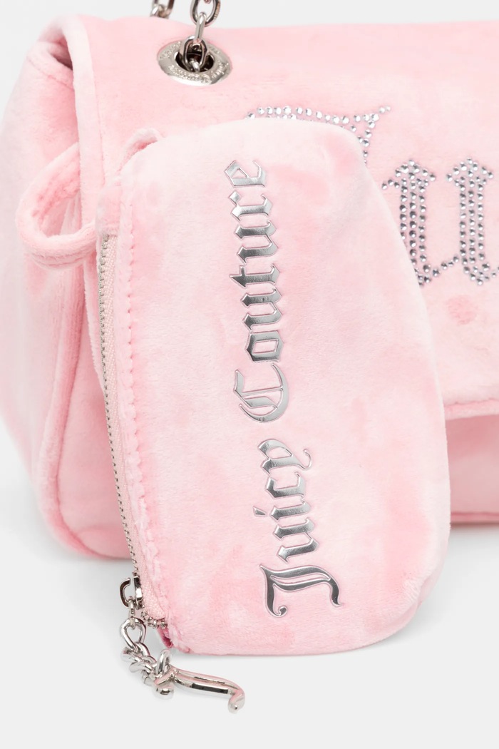 Juicy Couture torebka welurowa Kimberly BEJQL8762WPO różowy