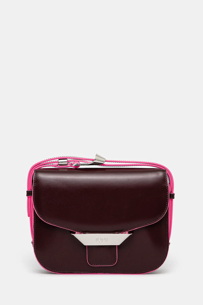 Kenzo geantă de piele uni burgundia FF52SA318L3B.24