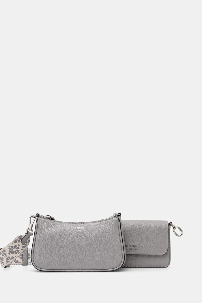 Kate Spade kézitáska nappa bőr szürke KK759