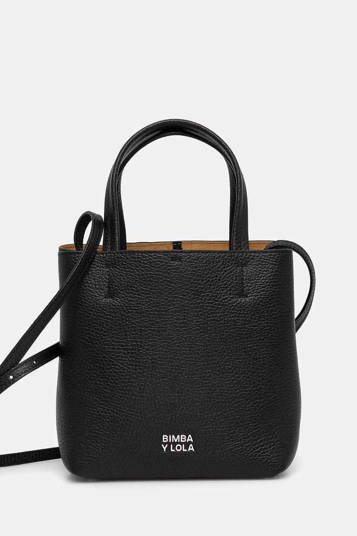 Bimba Y Lola borsa a mano in pelle pelle fiore nero 251BBBJ5L.10000