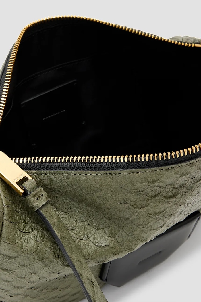 AllSaints geantă de piele MADEA SNAKE verde W092XC