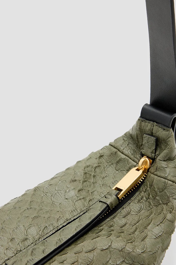 AllSaints geantă de piele MADEA SNAKE W092XC verde