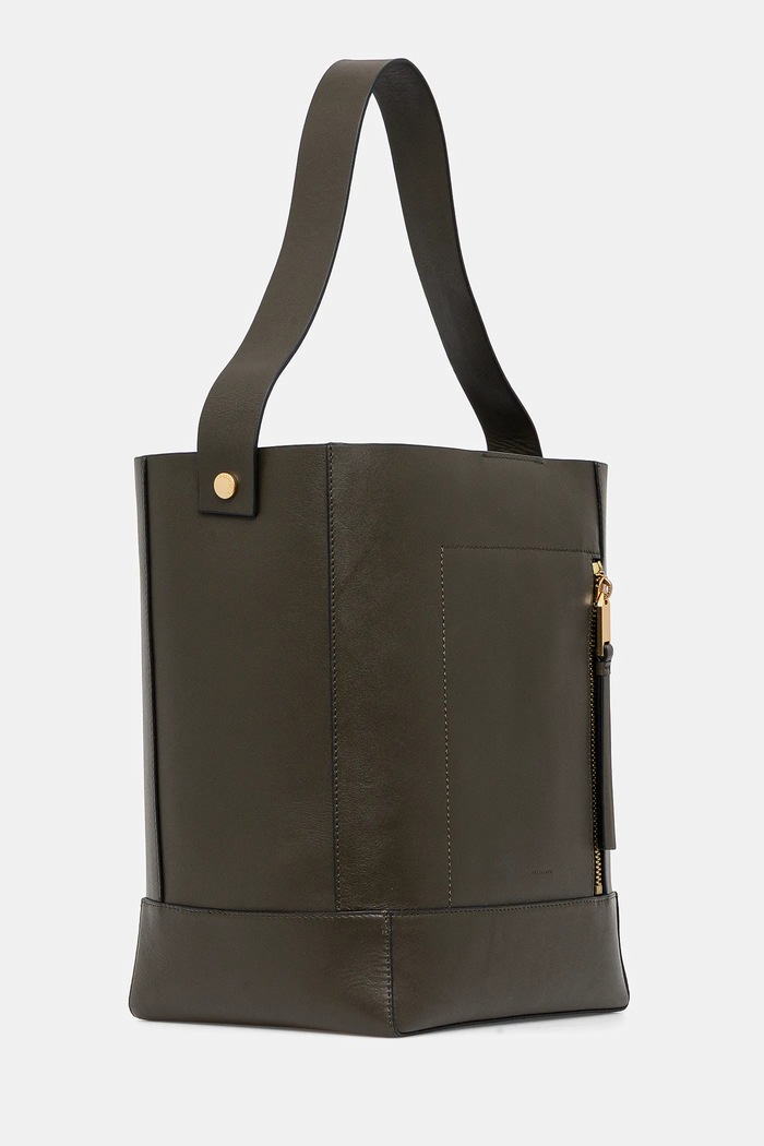 Kožna torba AllSaints ALBA HOBO W110XC zelena SS25