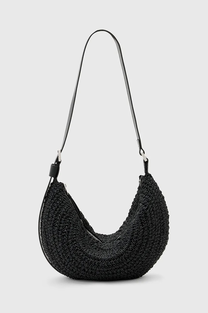 AllSaints torebka HALF MOON nie mieści A4 czarny W118XC