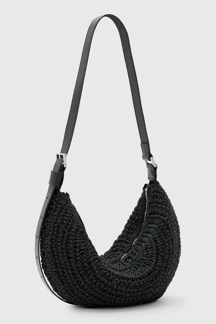 AllSaints torebka HALF MOON W118XC czarny SS25