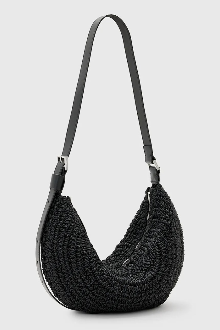 AllSaints torebka HALF MOON W118XC czarny SS25