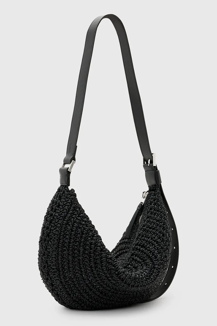 Akcesoria AllSaints torebka HALF MOON W118XC czarny