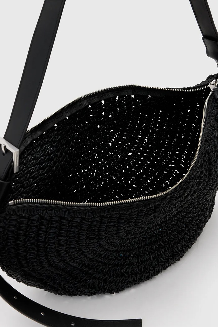 AllSaints torebka HALF MOON czarny W118XC