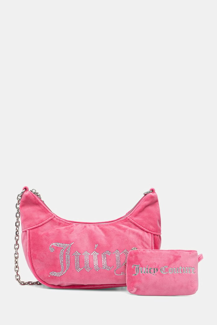 Juicy Couture hobo kabelka dámská velurová KIMBERLY růžová BEJQL8764WPO