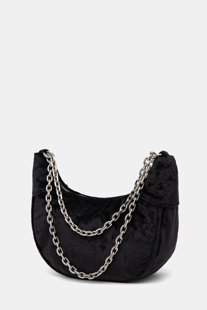 Αξεσουάρ Juicy Couture τσάντα hobo γυναικεία βελούρινη KIMBERLY BEJQL8764WPO μαύρο
