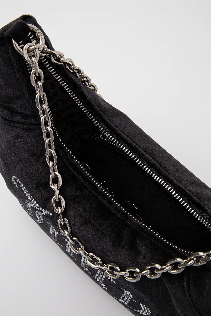 Juicy Couture τσάντα hobo γυναικεία βελούρινη KIMBERLY BEJQL8764WPO μαύρο