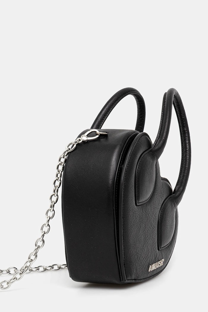 Kožená kabelka Heart Top Handle Bag 12115033 čierna SS25