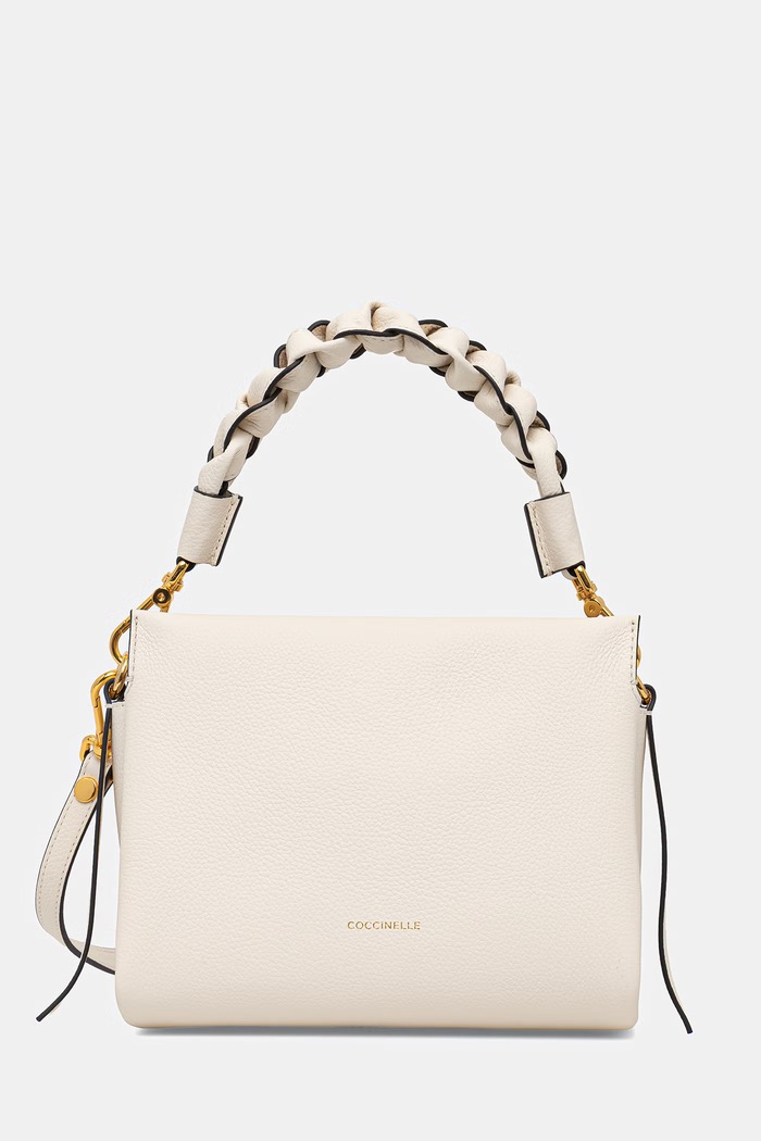 Torba Coccinelle BOHEME GRANA DOUBLE bez uzorka bež M50.58.01.01