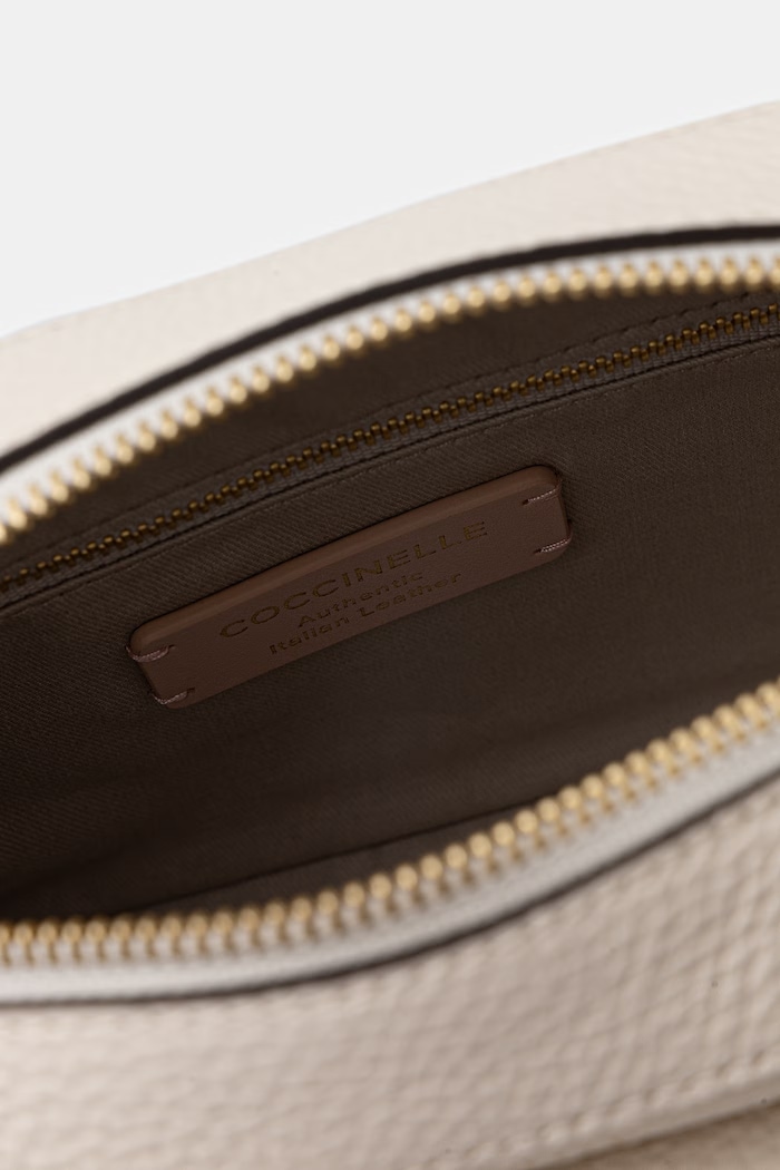 Coccinelle torebka crossbody damska skórzana COCCINELLE BEAT SOFT RIBB NOF.15.02.01 beżowy