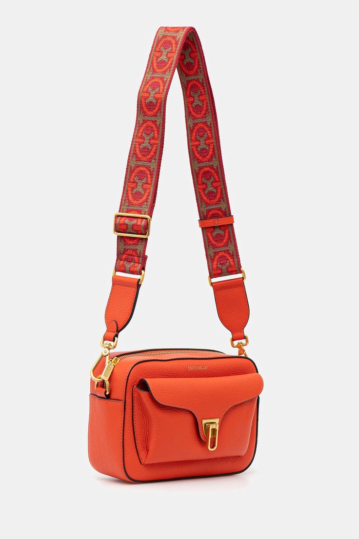 Coccinelle crossbody kabelka dámská kožená COCCINELLE BEAT SOFT RIBB NOF.15.02.01 oranžová SS26