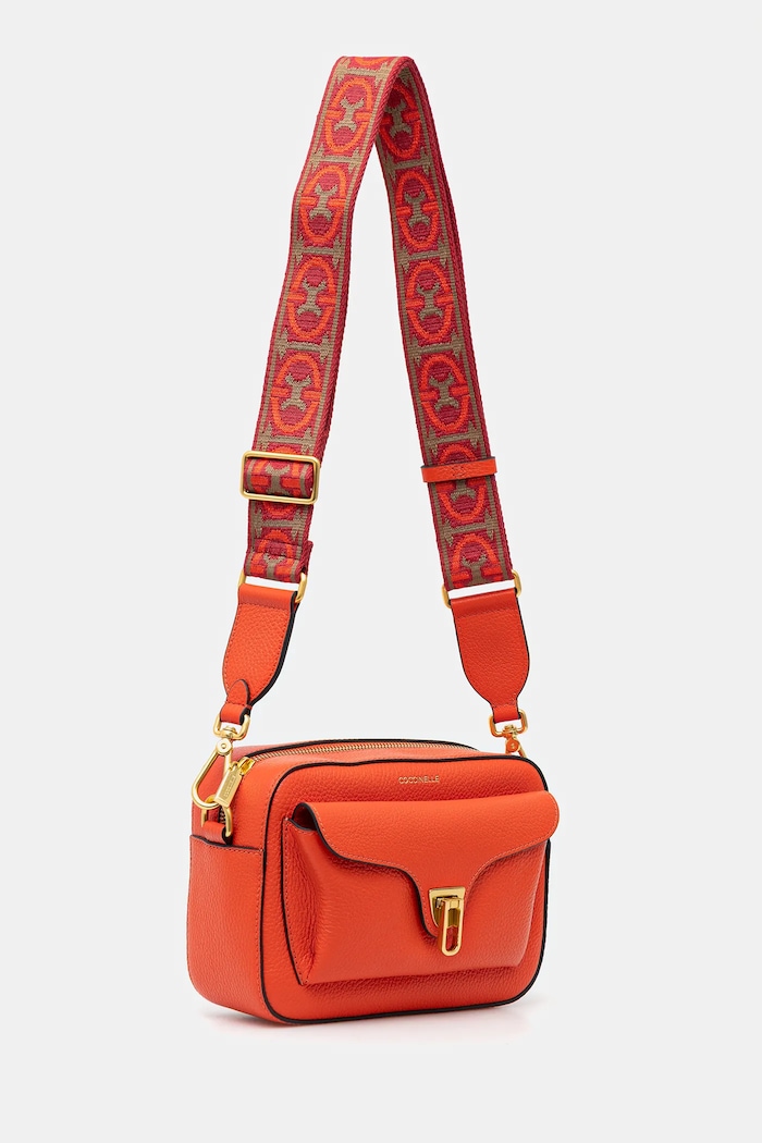 Coccinelle crossbody kabelka dámská kožená COCCINELLE BEAT SOFT RIBB NOF.15.02.01 oranžová SS26