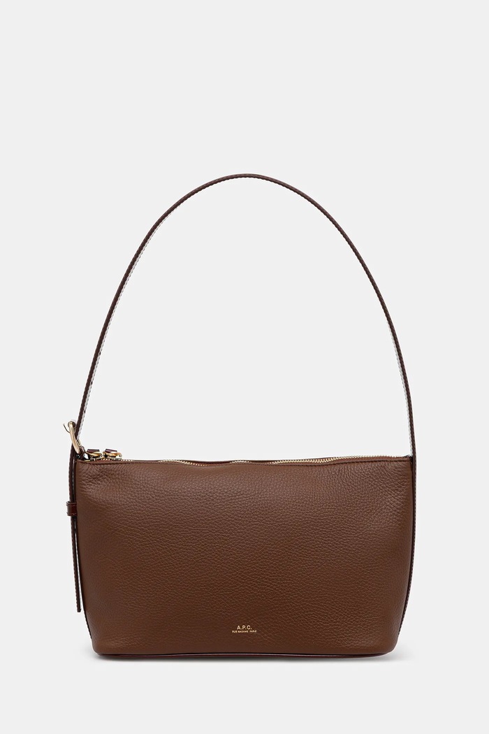 A.P.C. geantă de bumbac Sac Vera Shoulder uni maro PXCBL.F61974