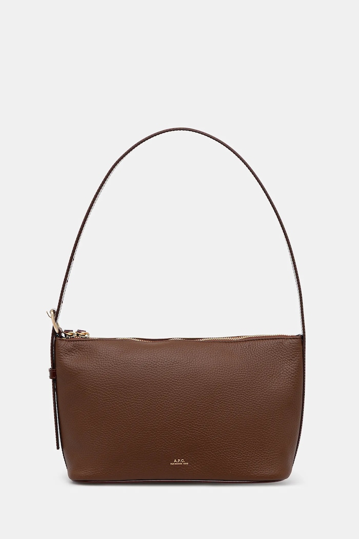 A.P.C. geantă de bumbac Sac Vera Shoulder uni maro PXCBL.F61974