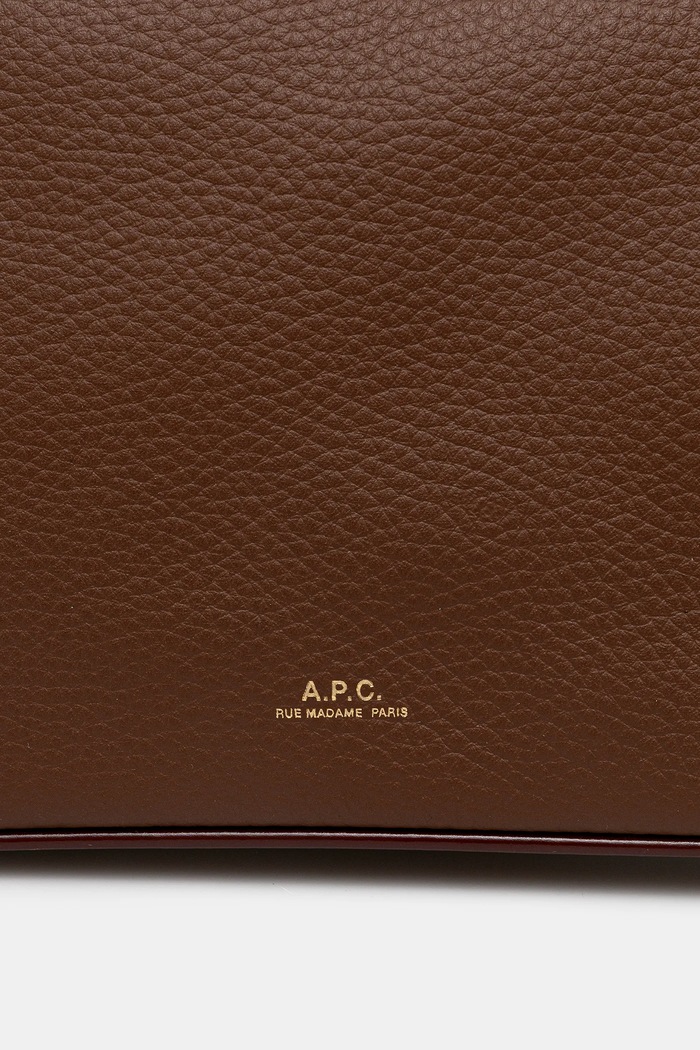 A.P.C. geantă de bumbac Sac Vera Shoulder maro PXCBL.F61974