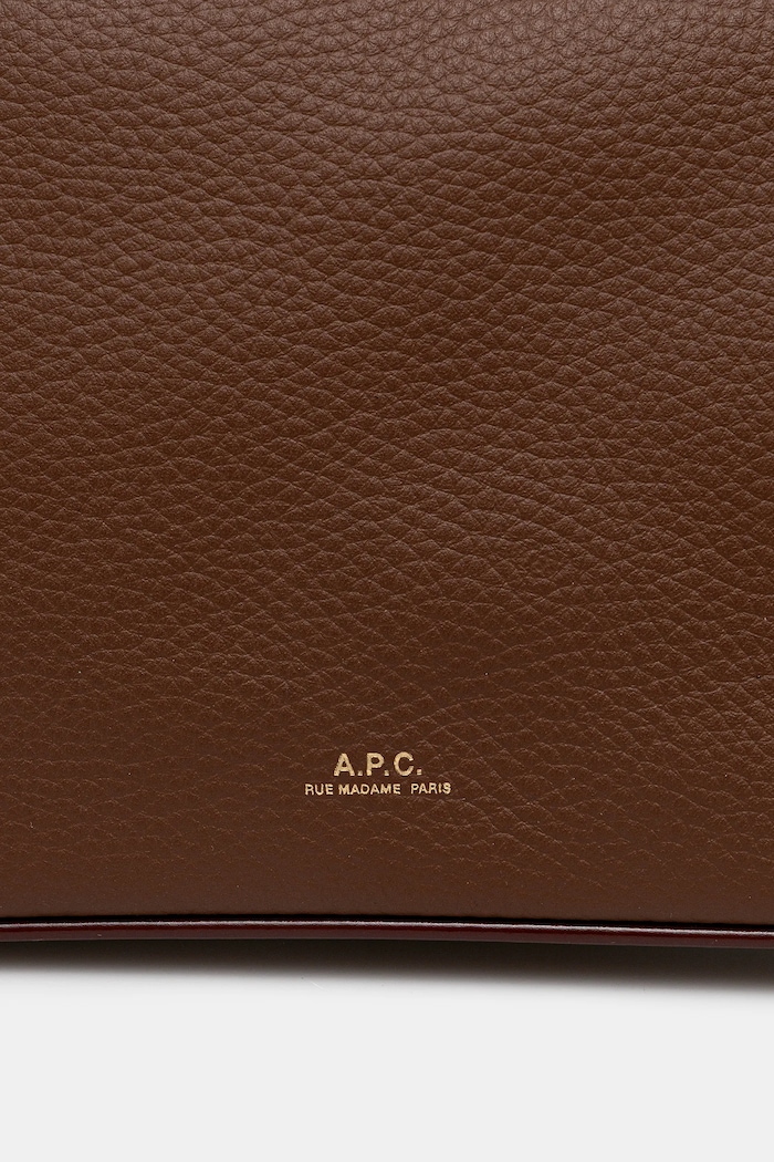 A.P.C. geantă de bumbac Sac Vera Shoulder maro PXCBL.F61974