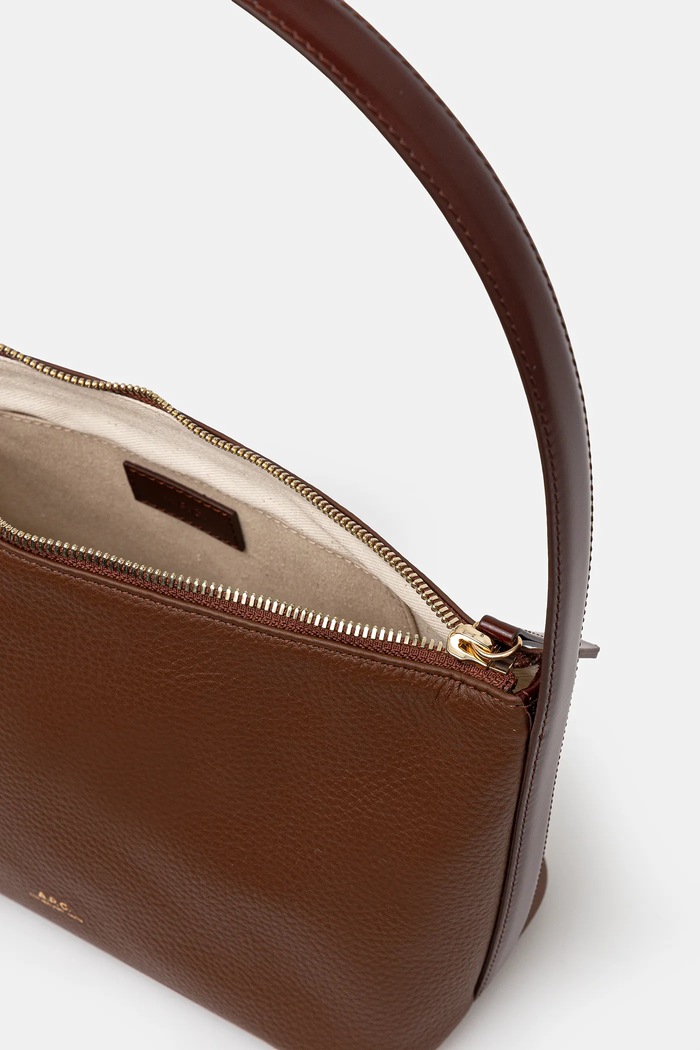 A.P.C. geantă de bumbac Sac Vera Shoulder PXCBL.F61974 maro