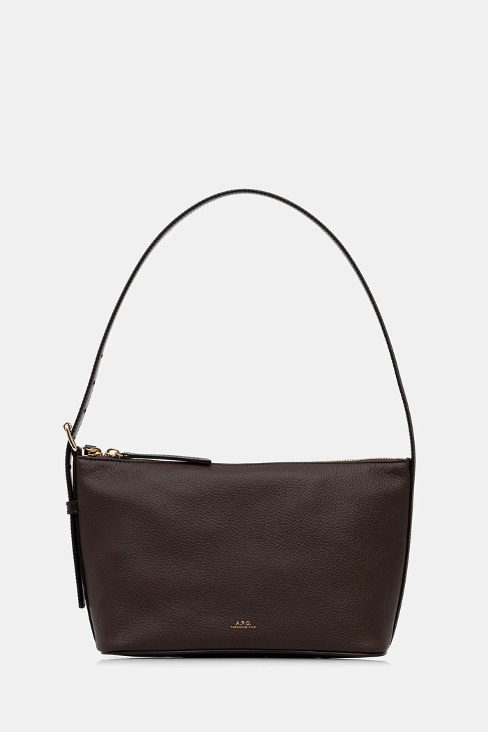 A.P.C. geantă de bumbac Sac Vera Shoulder maro PXCBL.F61974
